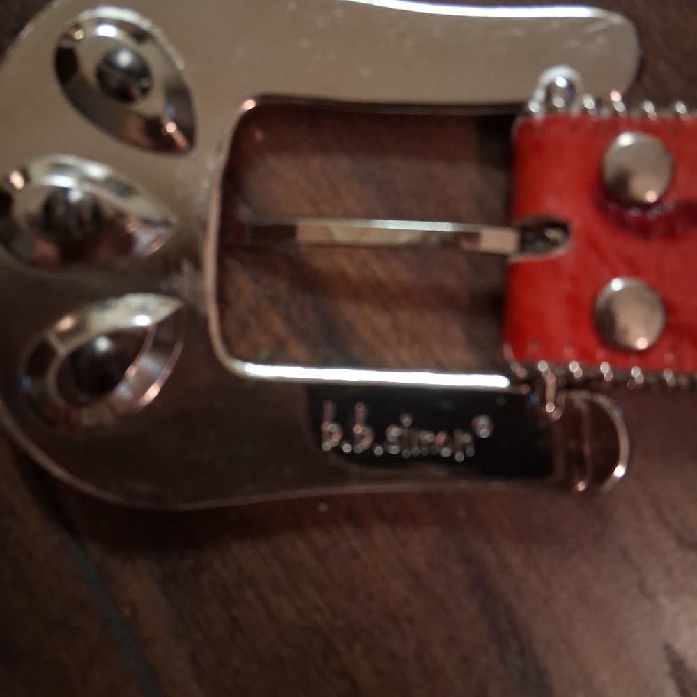 Studded Red and Blue Belt - Picture 2 of 5